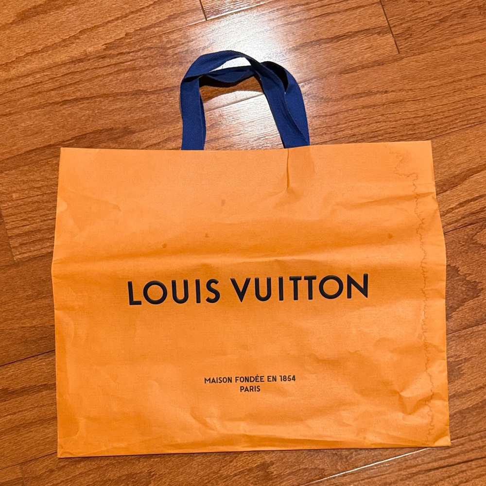 Louis Vuitton Tangerine Bag with Navy Handles